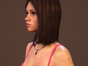 teen girl in underwear 3D Model
