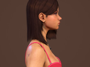 teen girl in underwear 3D Model