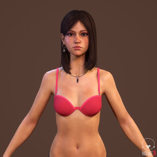 teen girl in underwear 3D Model in Woman 3DExport