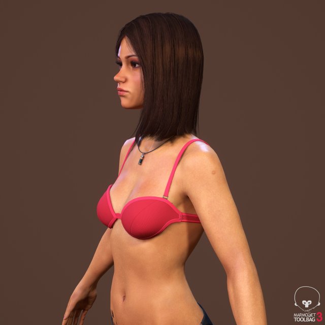 Teen girl in underwear 3D Model in Woman 3DExport