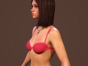 teen girl in underwear 3D Model