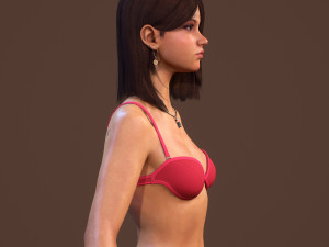 teen girl in underwear 3D Model