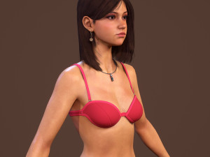 teen girl in underwear 3D Model