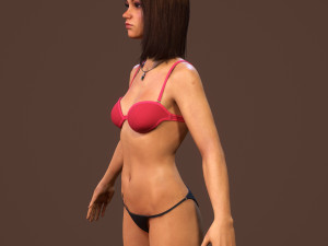 teen girl in underwear 3D Model