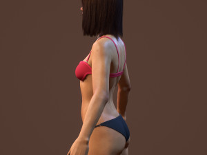 teen girl in underwear 3D Model