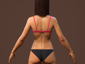 teen girl in underwear 3D Model