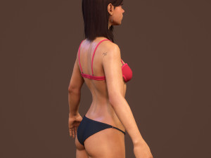 teen girl in underwear 3D Model