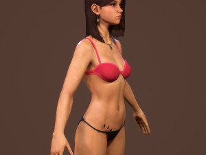 teen girl in underwear 3D Model