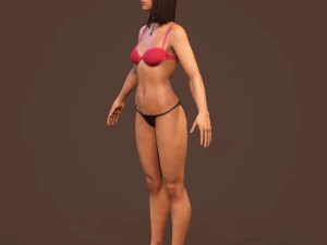 teen girl in underwear 3D Model