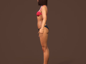 teen girl in underwear 3D Model