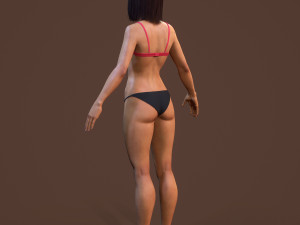 teen girl in underwear 3D Model