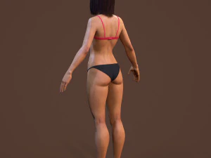 teen girl in underwear 3D Model