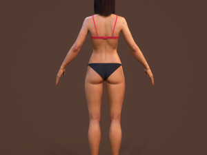teen girl in underwear 3D Model