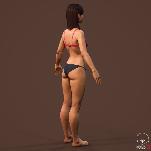 Teen girl in underwear 3D model 3D printable
