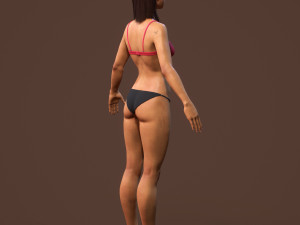 teen girl in underwear 3D Model