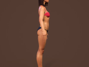 teen girl in underwear 3D Model