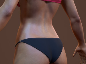 teen girl in underwear 3D Model