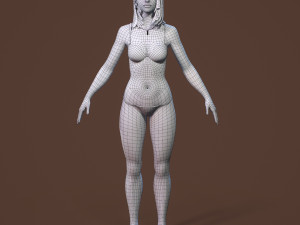 teen girl in underwear 3D Model