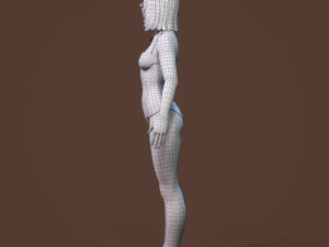 teen girl in underwear 3D Model