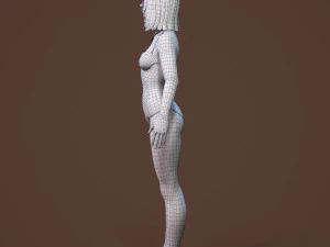 teen girl in underwear 3D Model