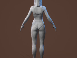 teen girl in underwear 3D Model