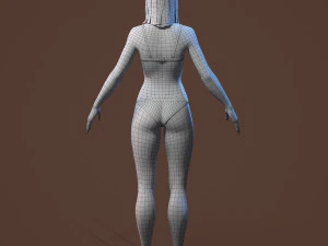 teen girl in underwear 3D Model