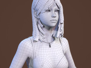 teen girl in underwear 3D Model