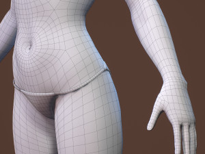 teen girl in underwear 3D Model