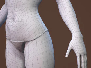 teen girl in underwear 3D Model