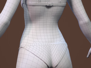 teen girl in underwear 3D Model