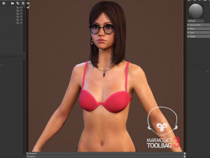 teen girl in underwear 3D Model