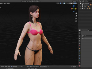 teen girl in underwear 3D Model