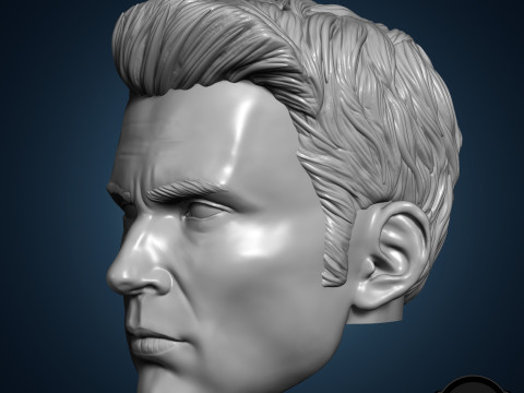 Chris Evans Captain America 3D printable for action figures Model Cetak 3D