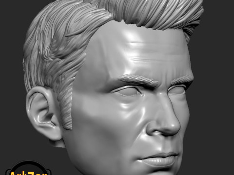 Chris Evans Captain America 3D printable for action figures Model Cetak 3D