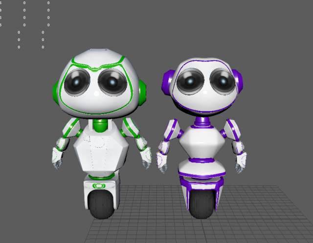 robots boy and girl 3D 模型 .c4d .max .obj .3ds .fbx .stl .blend