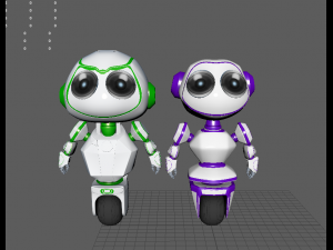 robots boy and girl 3D Model