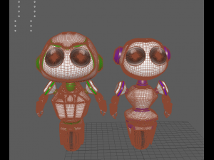 robots boy and girl 3D 模型