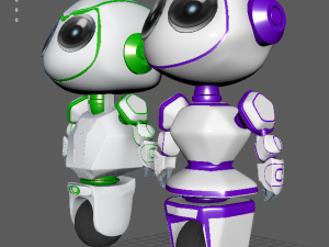 robots boy and girl 3D 模型
