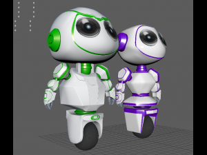 robots boy and girl 3D 模型