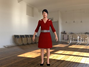 guest female low poly game ready model 3D Model