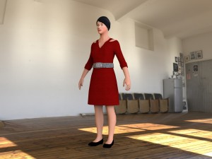 guest female low poly game ready model 3D Model