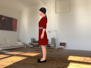 guest female low poly game ready model 3D Model