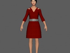guest female low poly game ready model 3D Model