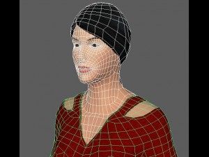 guest female low poly game ready model 3D Model
