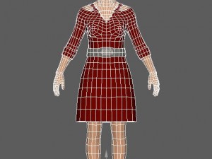 guest female low poly game ready model 3D Model