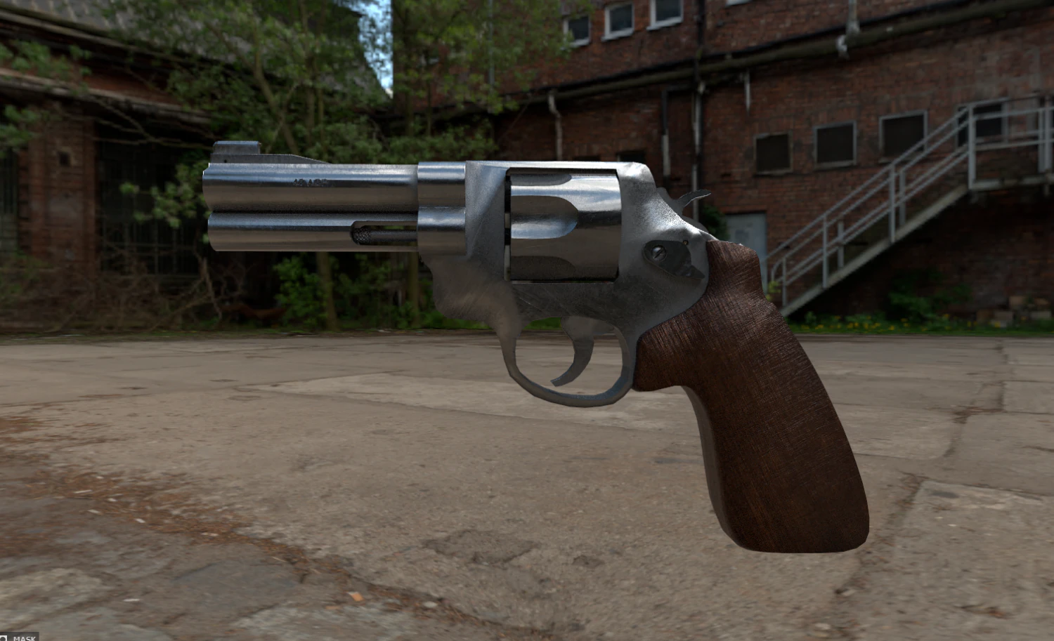 Revolver 45 acp 3D Model .c4d .max .obj .3ds .fbx .stl .blend