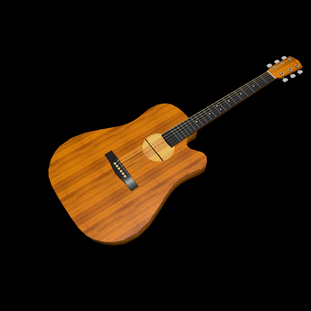 classic guitar 3D Model .c4d .max .obj .3ds .fbx .stl .blend 