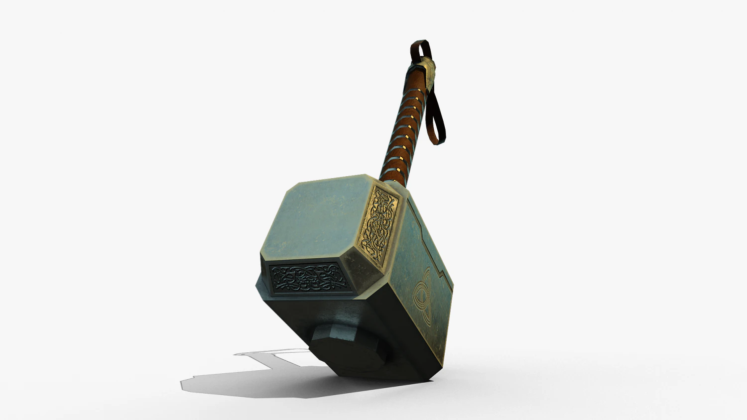 thor hammer mjolnir low poly 3D Model .c4d .max .obj .3ds .fbx .stl .blend 