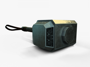 thor hammer mjolnir low poly 3Dモデル