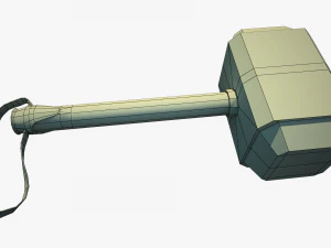 thor hammer mjolnir low poly 3D Model